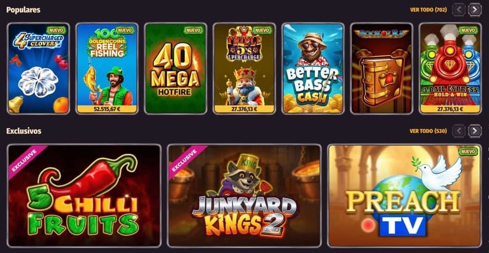 juegos en casino retirada inmediata
